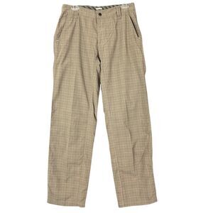 Lululemon Wet Dry Warm Pants Men 31X33 Brown Plaid Limited Edition Chino Golf